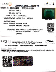 7.34/CT Natural Panna Stone with Govt. Lab Certificate-3441